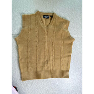 Vintage Troy Hill Ltd Acrylic Nylon Cable Knit Sweater Vest Waistcoat Men's XL
